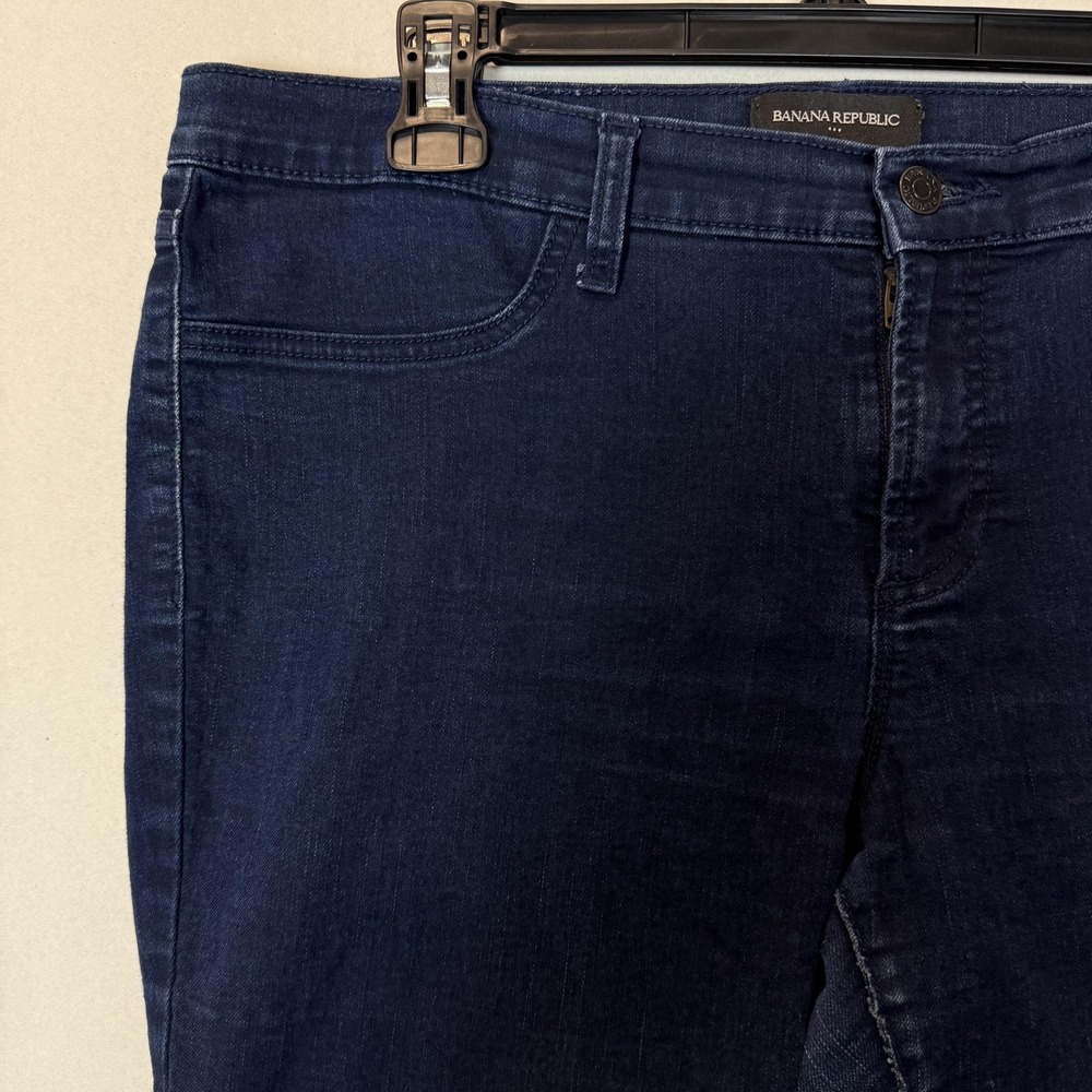 Banana Republic Jeans Womens 14 Blue Skinny Mid Rise Stretch Dark Wash Denim - Picture 5 of 16